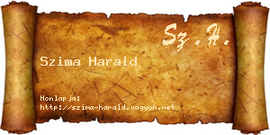 Szima Harald névjegykártya